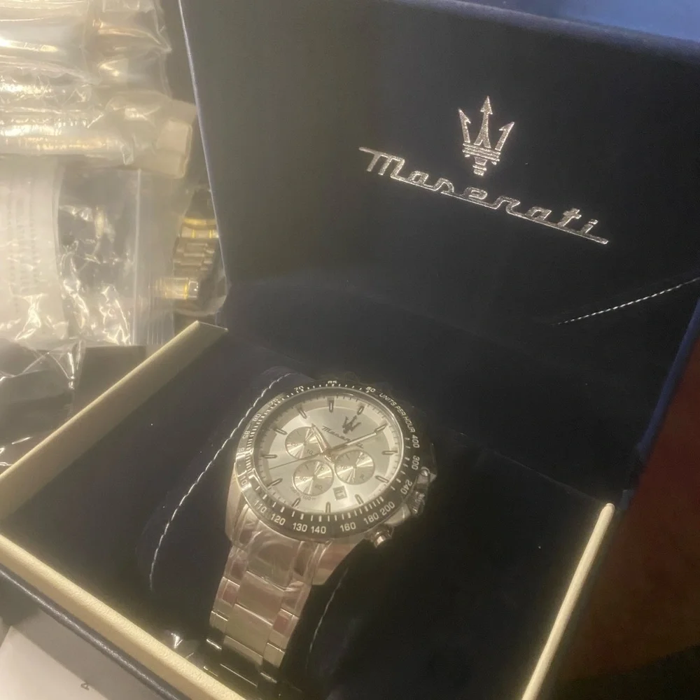 New Silver Maserati Chronograph Watch